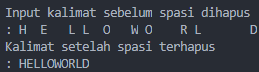 Karakter Spasi Terhapus
